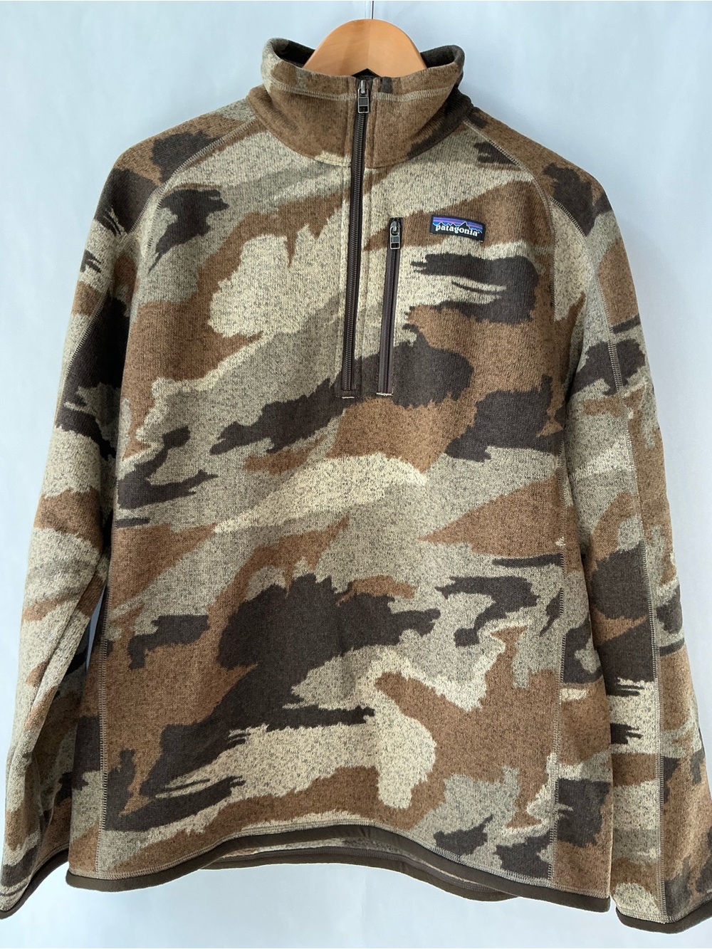 PATAGONIA Better Sweater 1/4 ZIP Kansas Sky Classic Tan Men’s Size Medium NWT!
